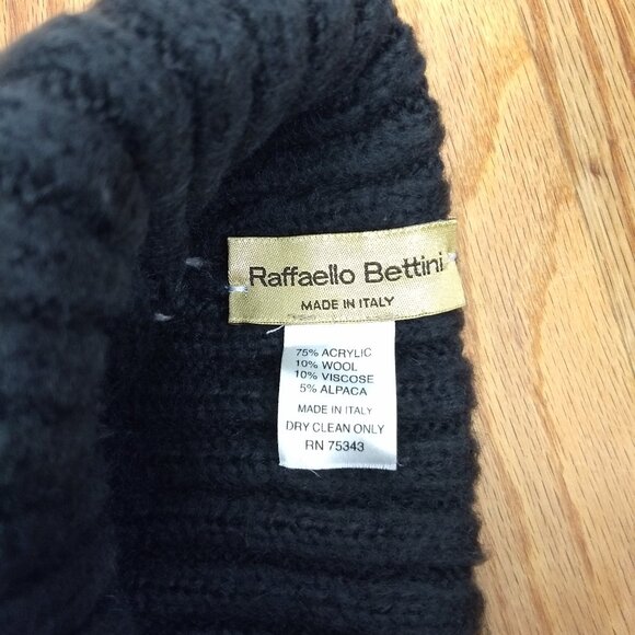 Raffaello Bettini Knit Hat Gray White Checkered Made in Italy Wool Alpaca Blend main image 4
